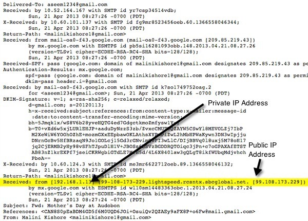 email header info